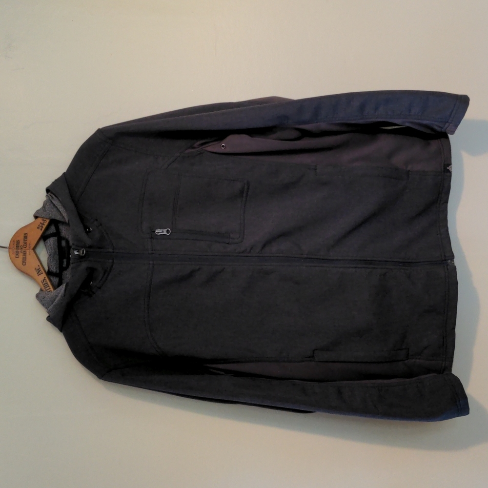 Prana Hooded Coat, Large, Dark Grey
